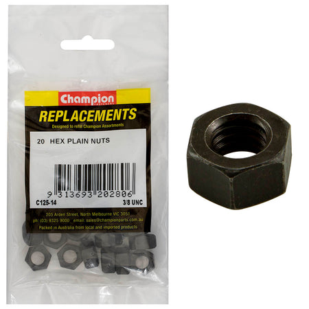 Champion 3/8in UNC Hexagon Nut -20pk | ISL