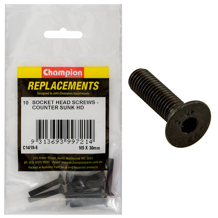 Champion M5 x 30mm C/Sunk Socket Head Cap Screw -10pk | ISL