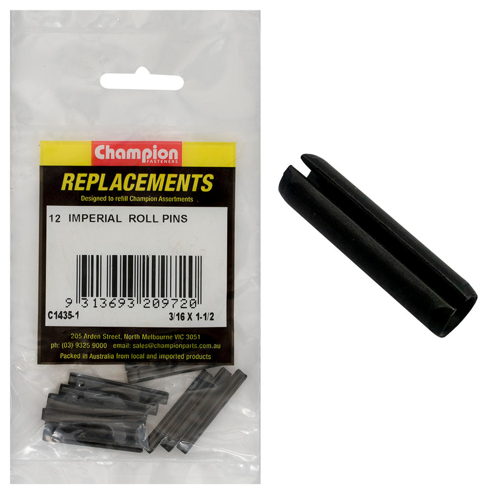 Champion 3/16in x 1-1/2in Roll Pin -12pk | ISL