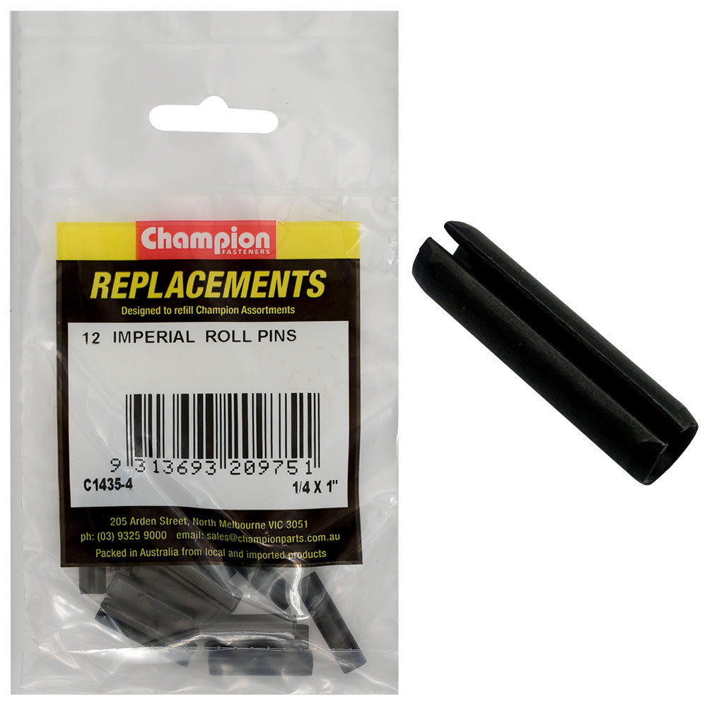 Champion 1/4in x 1in Roll Pin -12pk | ISL