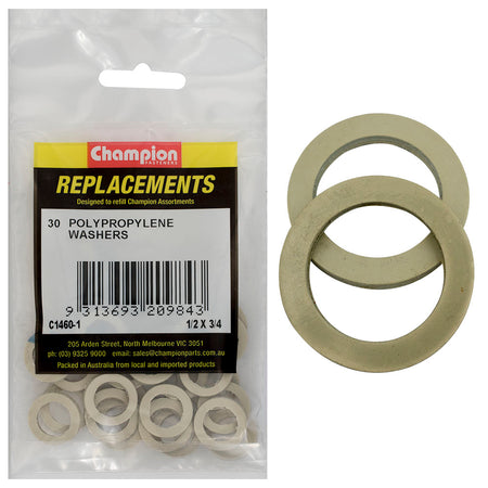 Champion 1/2in x 3/4in x 3/32in Polypropylene Washer -30pk | ISL