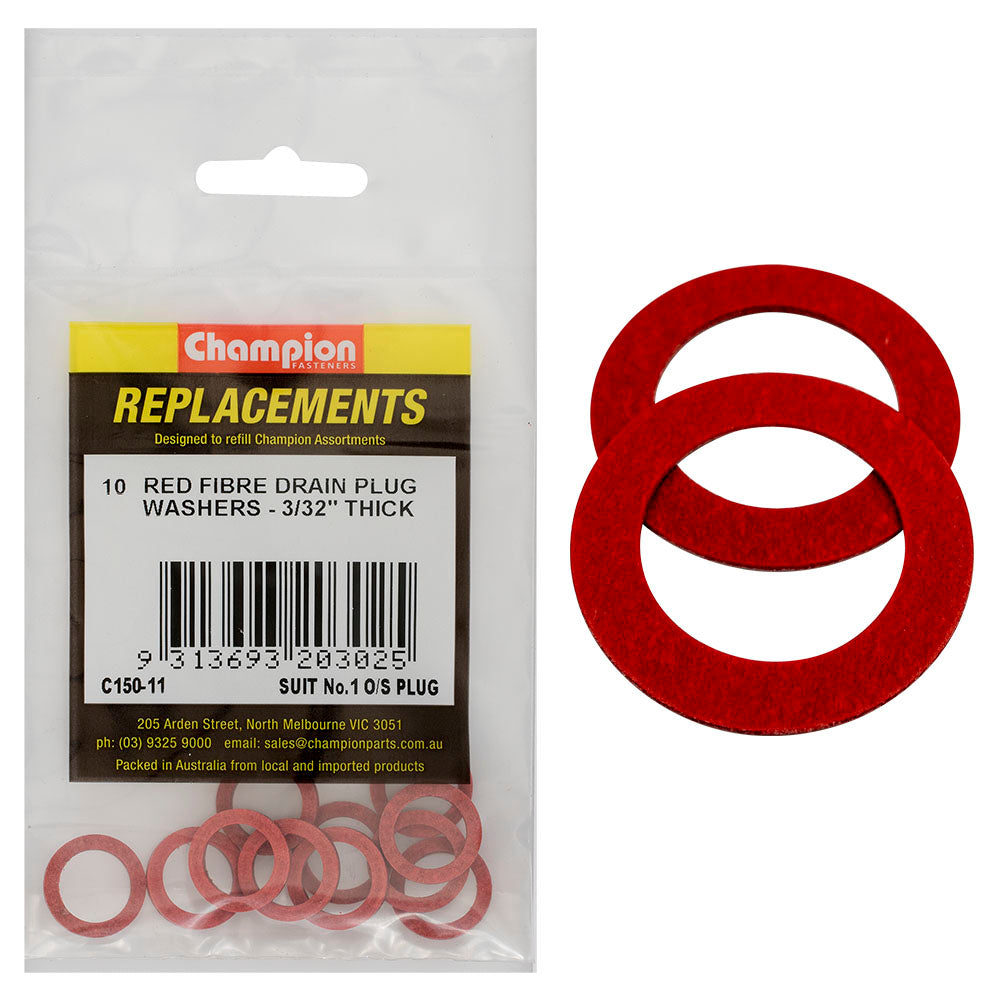 Champion 1/2 +.028 x3/4 x3/32in Red Fibre (Sump) Washer-10pk | ISL