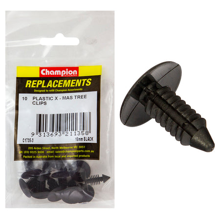 Champion Xmas Tree Clip Black 18mm Head x 26mm -10pk | ISL
