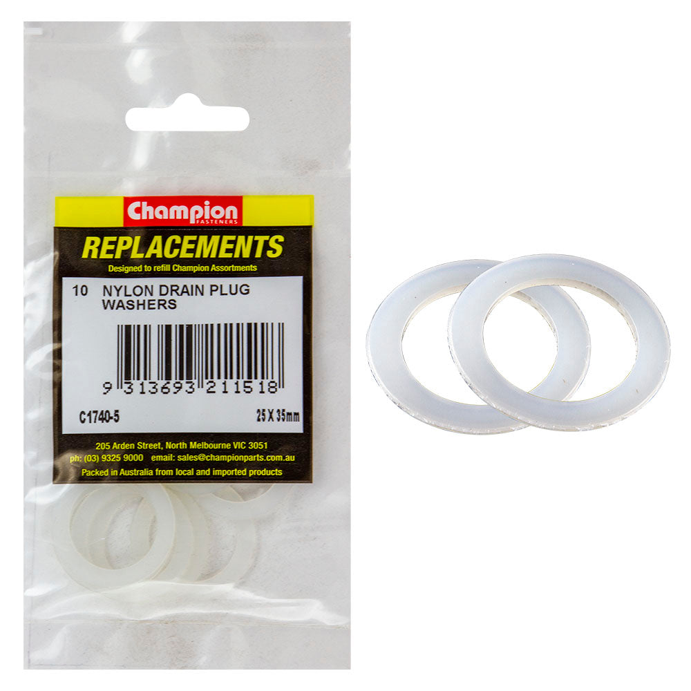 Champion M25 x 35mm x 1.0mm Nylon Washer -10pk | ISL