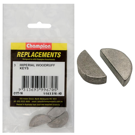 Champion 1-1/4in x 5/16in Wkd Woodruff Key -3pk | ISL