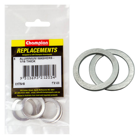 Champion 1in x 1-3/8in x 1/16in Aluminium Washer -5pk | ISL