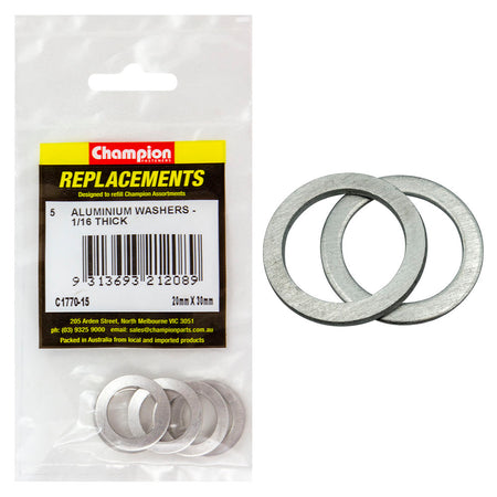 Champion M20 x 30mm x 1.6mm Aluminium Washer -5pk | ISL