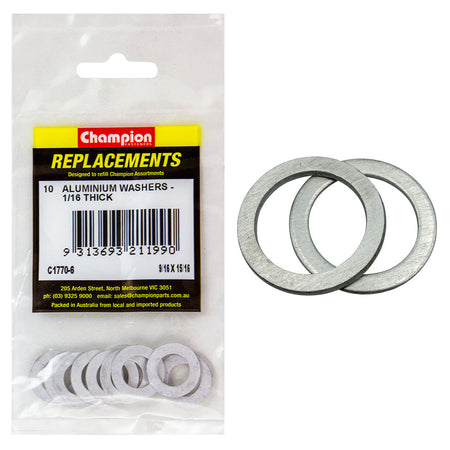 Champion 9/16in x 15/16in x 1/16in Aluminium Washer -10pk | ISL