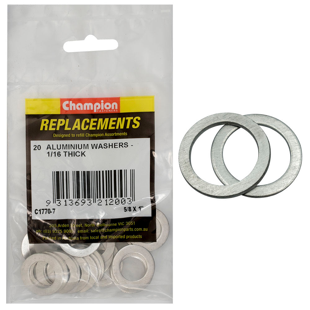 Champion 5/8in x 1in x 1/16in Aluminium Washer -20pk | ISL