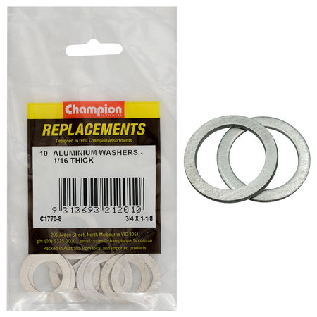 Champion 3/4in x 1-1/8in x 1/16in Aluminium Washer -10pk | ISL
