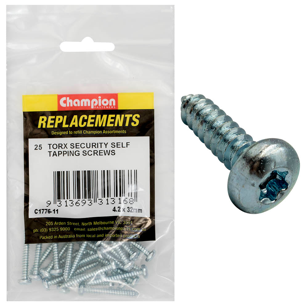 Champion 8G x 1-1/4in S/Tapping Screw -Pan -Tx -25pk | ISL
