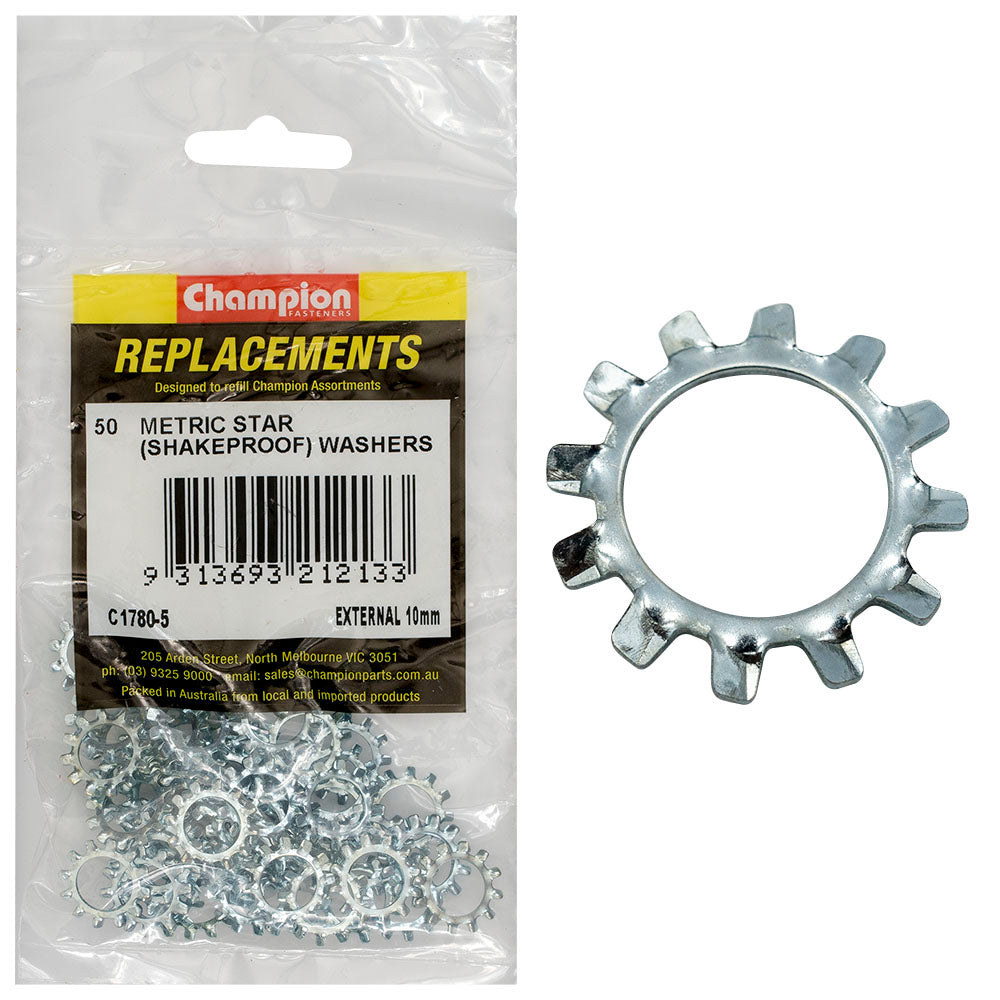 Champion 10mm External Star Washer -50pk | ISL