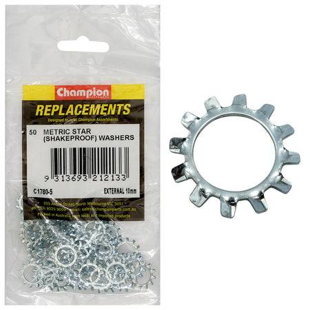 Champion 10mm External Star Washer -50pk | ISL