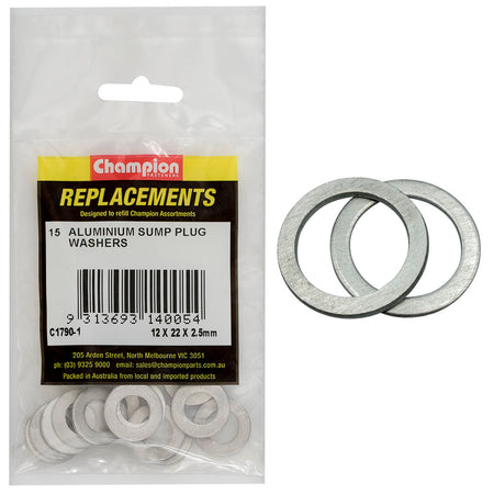 Champion M12 x 22mm x 2.5mm Aluminium Washer -15pk | ISL