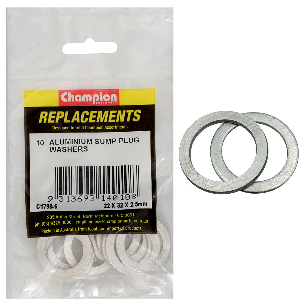 Champion M22 x 32mm x 2.5mm Aluminium Washer -10pk | ISL