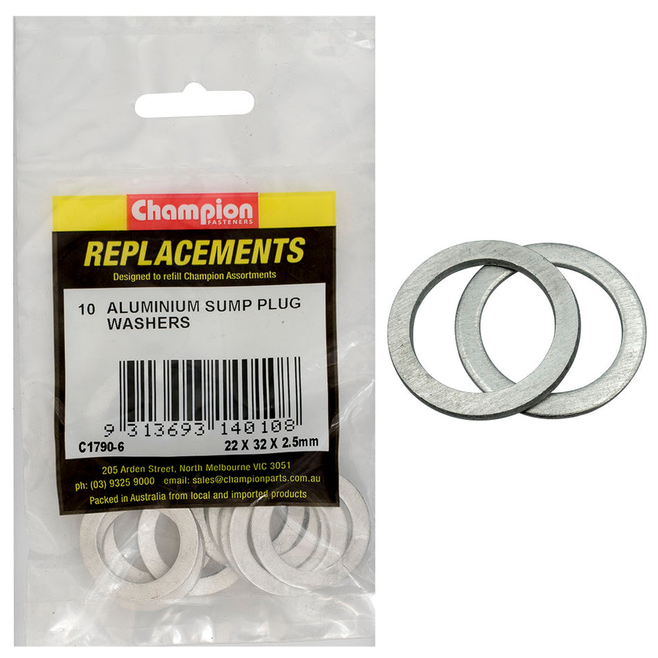Champion M22 x 32mm x 2.5mm Aluminium Washer -10pk | ISL
