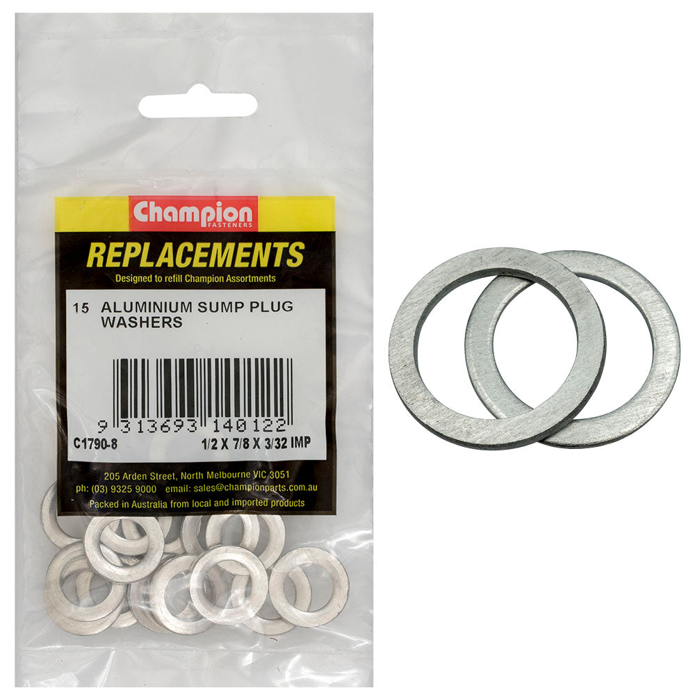 Champion 1/2in x 7/8in x 3/32in Aluminium Washer -15pk | ISL