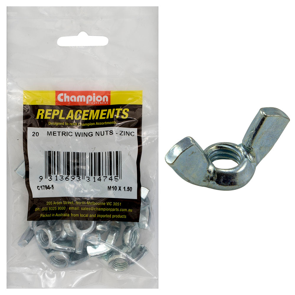 Champion M10 x 1.50 Wing Nut -25pk | ISL