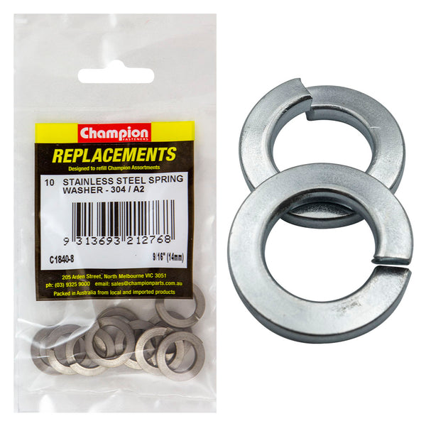 Champion 9/16in (M14) Stainless Spring Washer 304/A2 -10pk