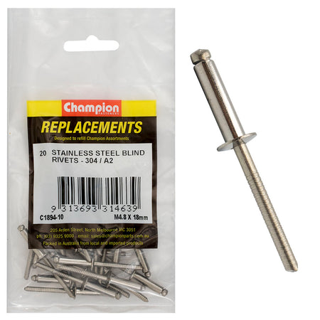 Champion 4.8 x 18mm Blind Rivet -304/A2 -25pk | ISL