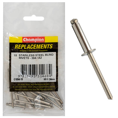 Champion 5.0mm x 24mm Blind Rivet -304/A2 -25pk | ISL