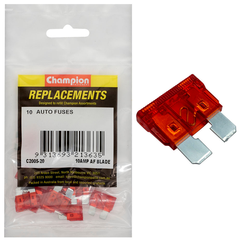 Champion AF 10Amp Standard Blade Fuse (Red) -10pk | ISL