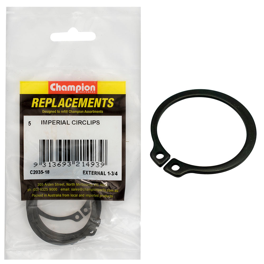 Champion 1-3/4in Imperial External Circlip -5pk