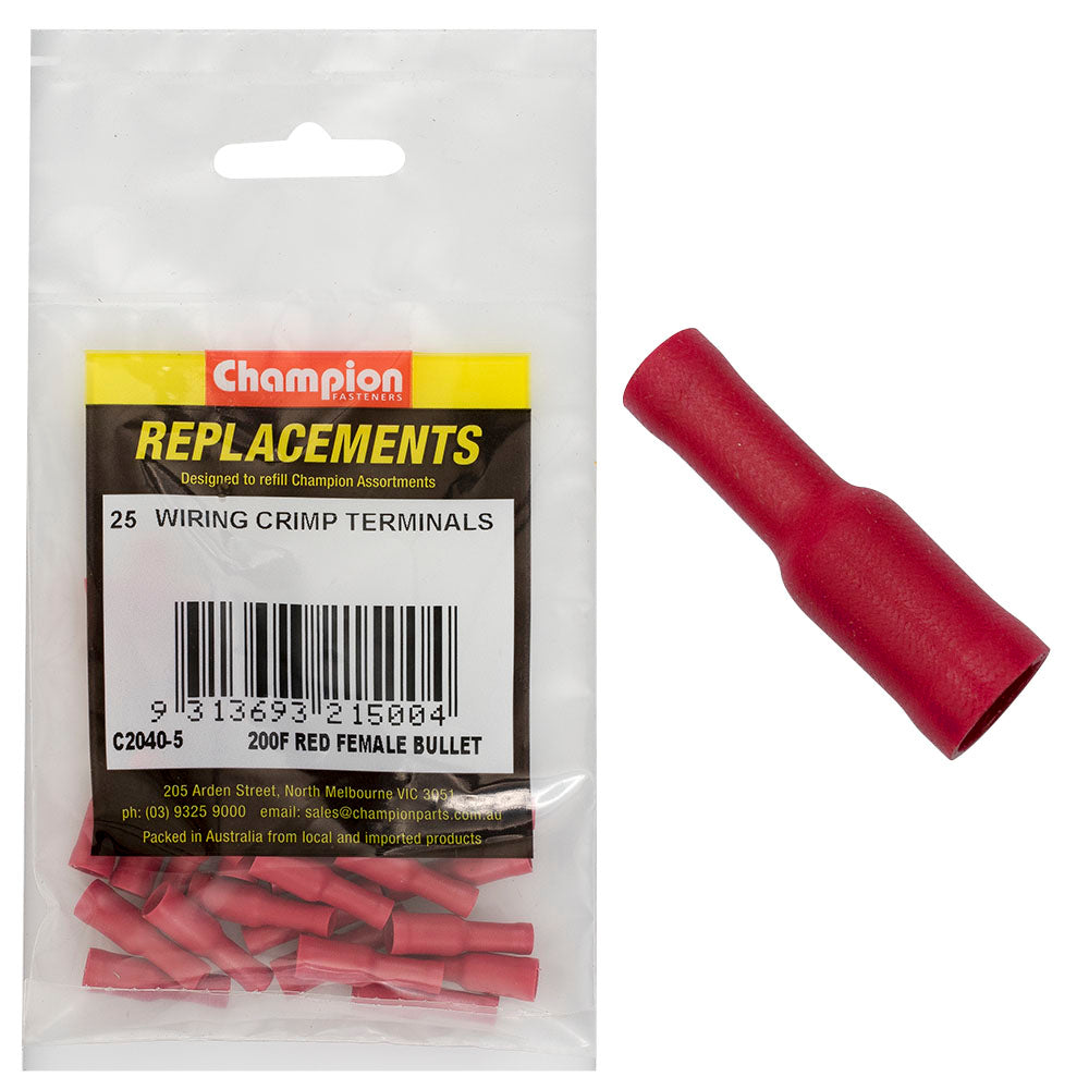 Champion Red Female Bullet Terminal -25pk | ISL