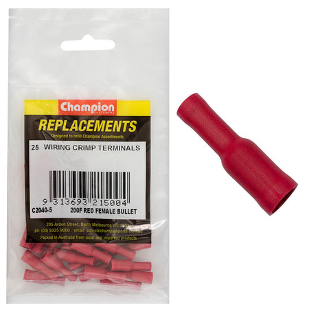 Champion Red Female Bullet Terminal -25pk | ISL