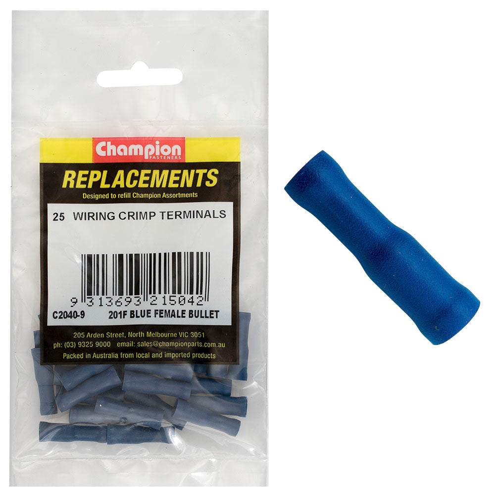 Champion Blue Female Bullet Terminal -25pk | ISL