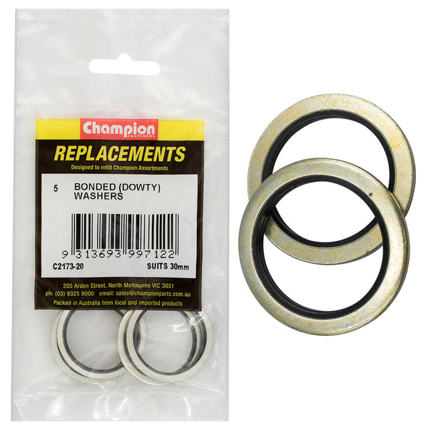 Champion Bonded Seal Washer (Dowty) 30mm -5pk