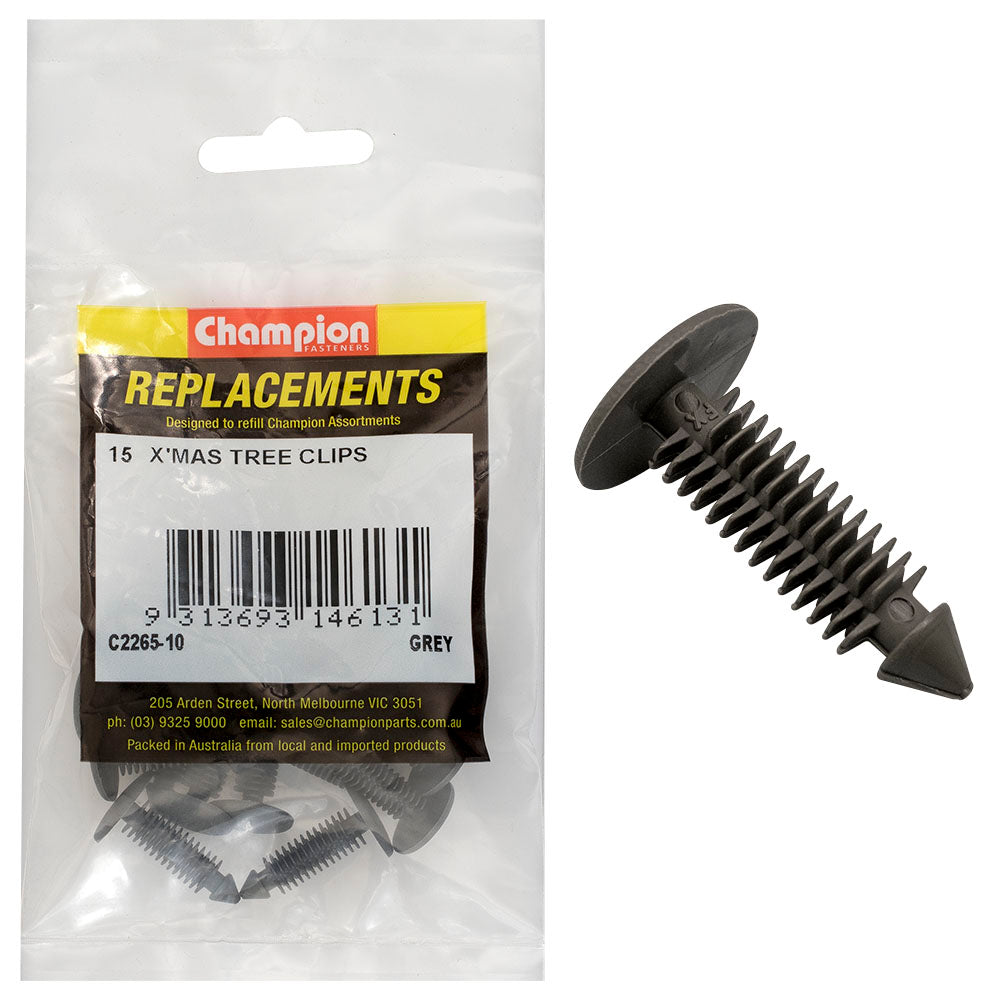 Champion Xmas Tree Clips -Grey 16mm Head 15pk | ISL