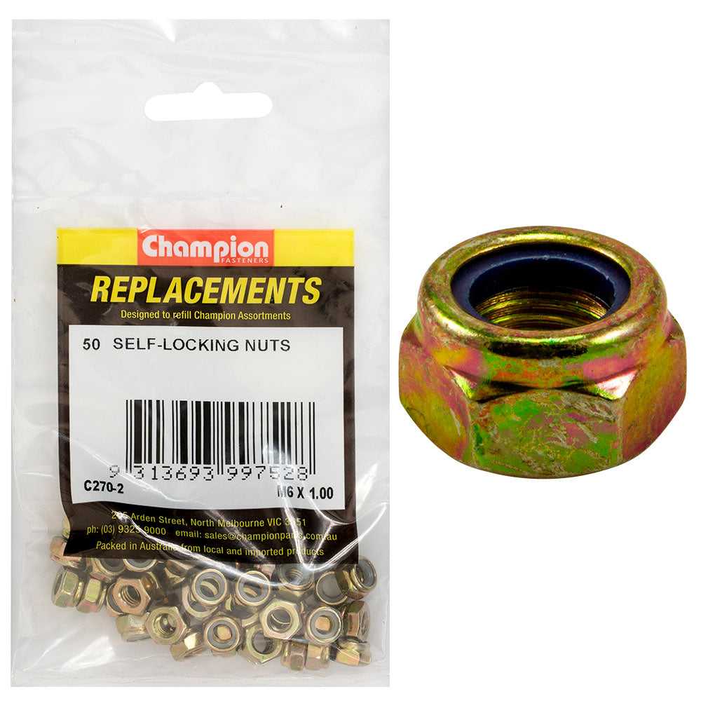 Champion M6 x 1.00 Self Locking Nut (Iso) -50pk | ISL