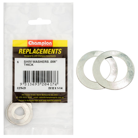 Champion 25/32in x 1-1/4in x 0.006in Shim Washer -6pk** | ISL