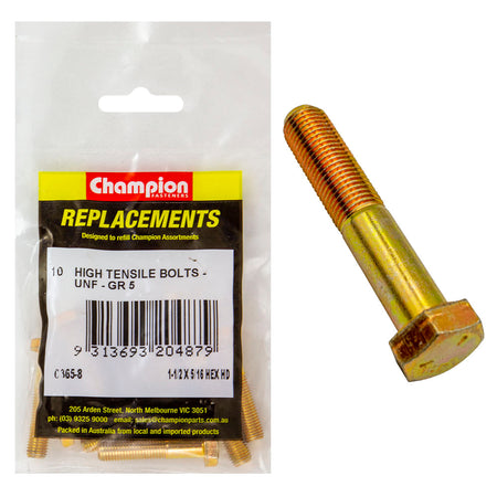 Champion 5/16in x 1-1/2in UNF Bolt -Gr5 -10pk | ISL