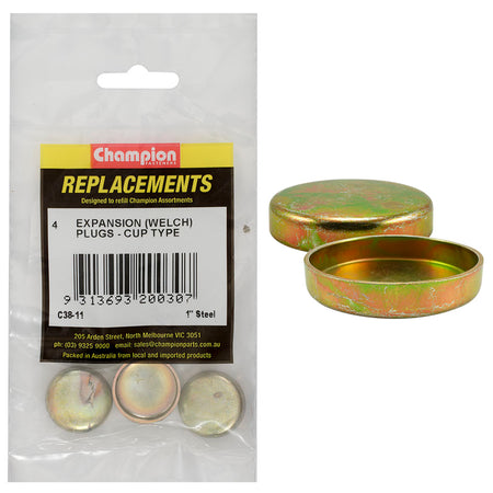 Champion 1in Steel Expansion (Frost) Plug -Cup Type -4pk | ISL