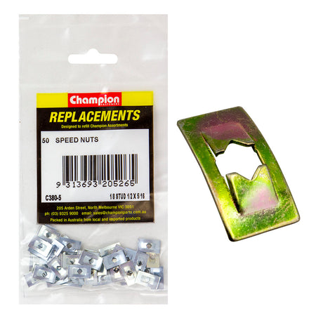 Champion 1/8in Dia. x 1/2in x 5/16in Push-On Speed Nut -50pk | ISL