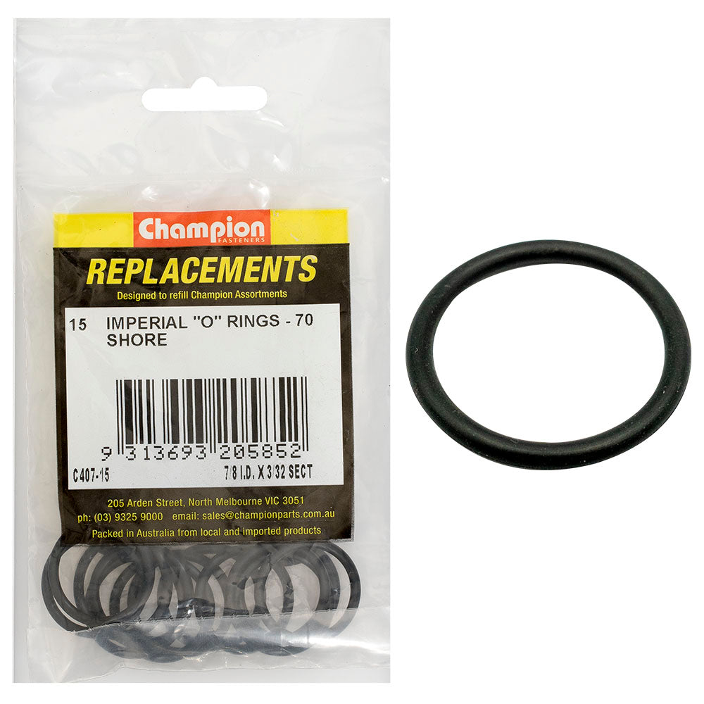 Champion 7/8in (I.D.) x 3/32in Imperial O-Ring -15pk | ISL