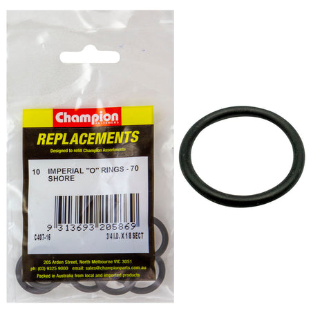 Champion 3/4in (I.D.) x 1/8in Imperial O-Ring -10pk | ISL