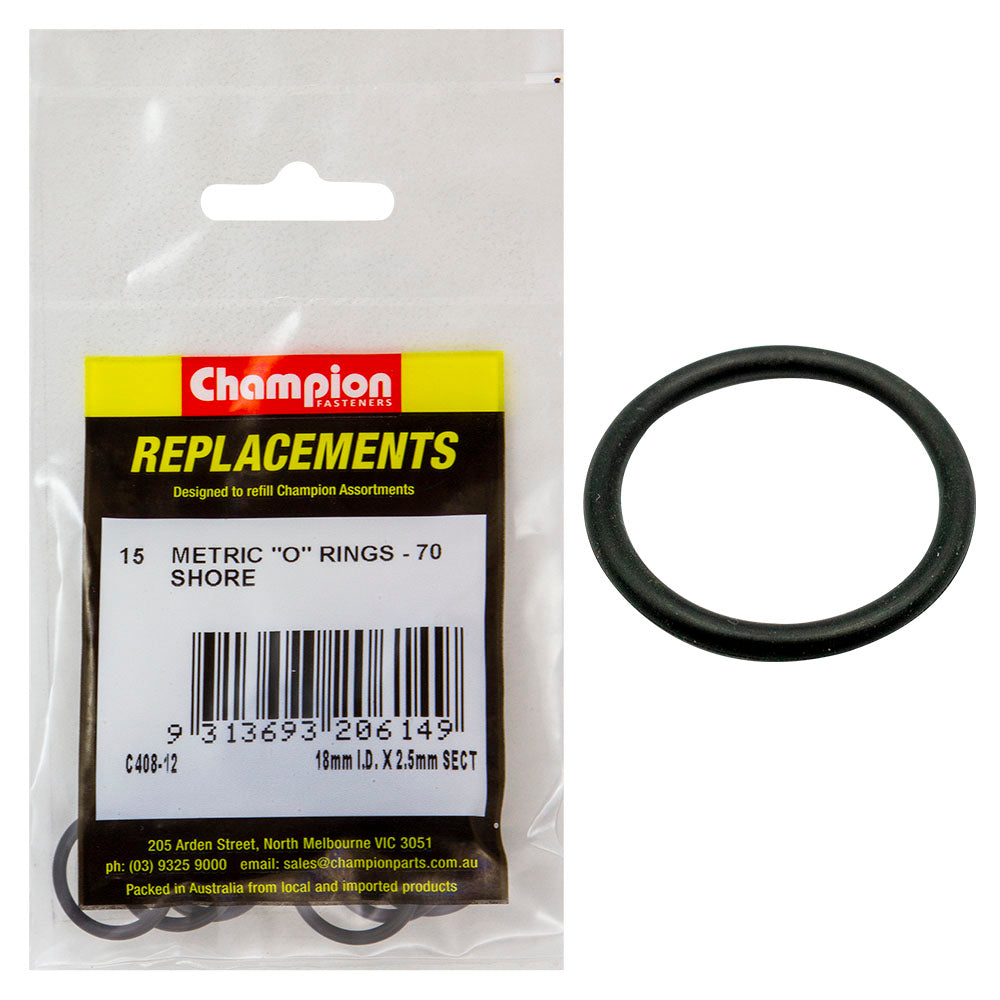 Champion 18mm (I.D.) x 2.5mm Metric O-Ring -15pk | ISL