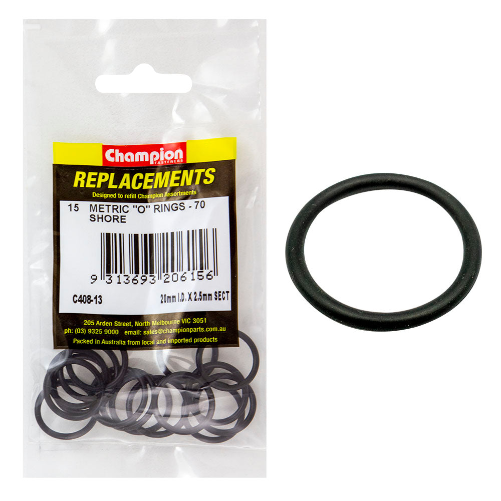Champion 20mm (I.D.) x 2.5mm Metric O-Ring -15pk | ISL