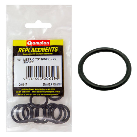 Champion 20mm (I.D.) x 3.5mm Metric O-Ring -10pk | ISL