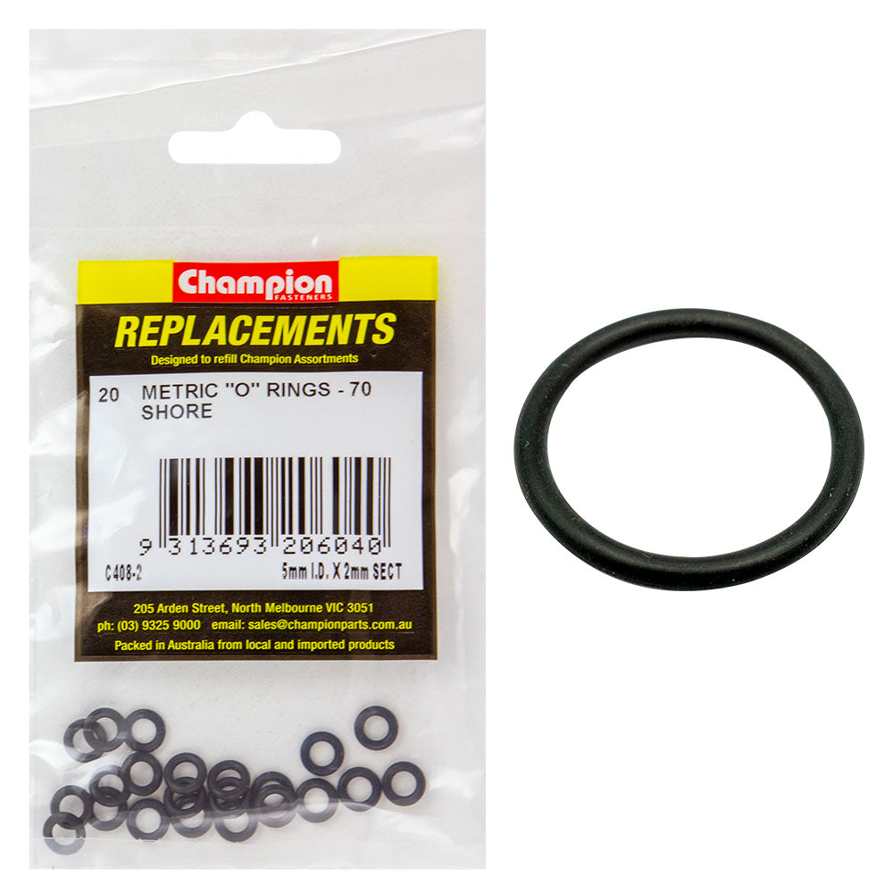 Champion 5mm (I.D.) x 2mm Metric O-Ring -20pk | ISL