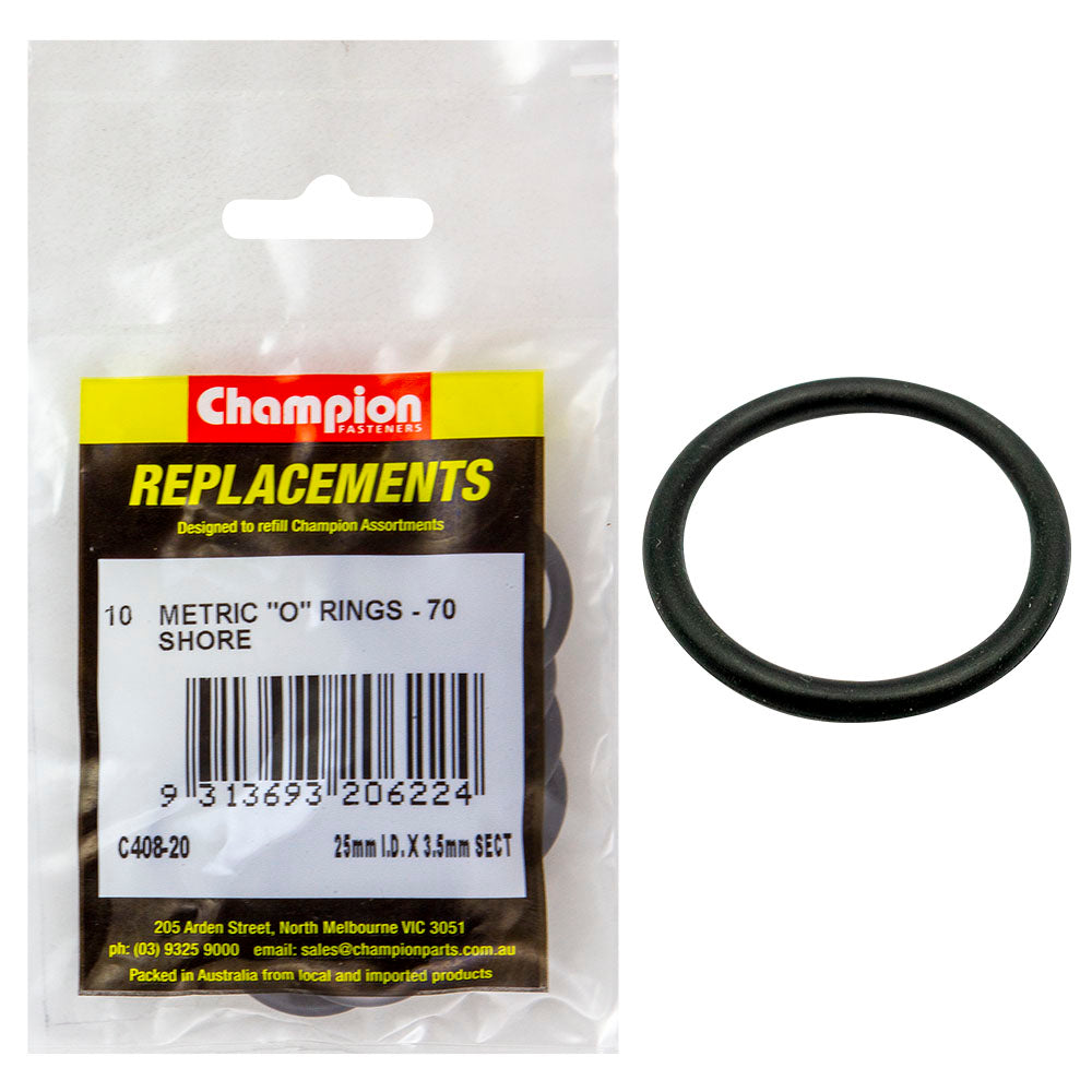 Champion 25mm (I.D.) x 3.5mm Metric O-Ring -10pk | ISL