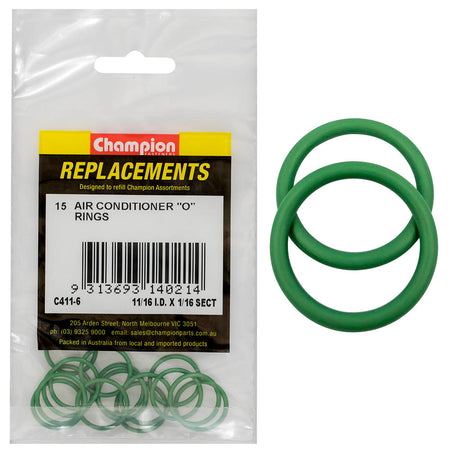 Champion 11/16 (I.D.) x 1/16in Air Cond. (Hmbr) O-Rings-15pk | ISL