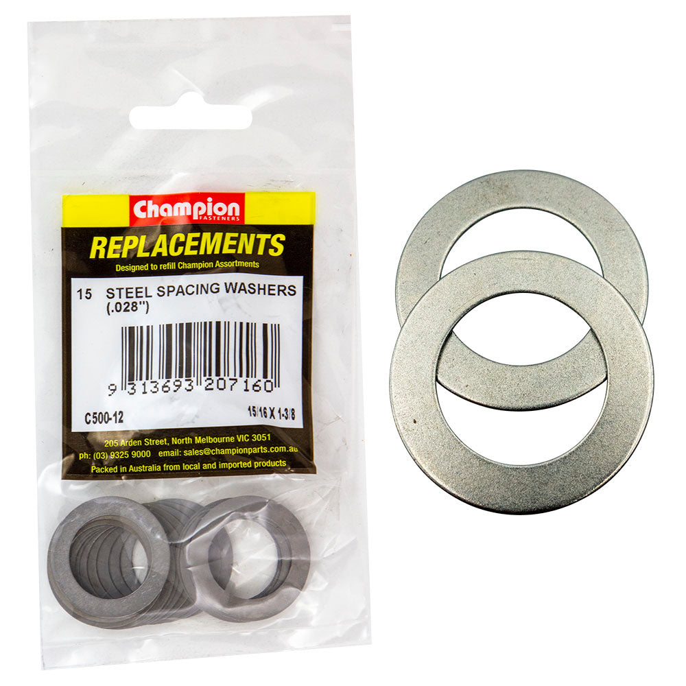 Champion 15/16 x1-3/8 x1/32in(22G) Steel Spacing Washer-15pk | ISL