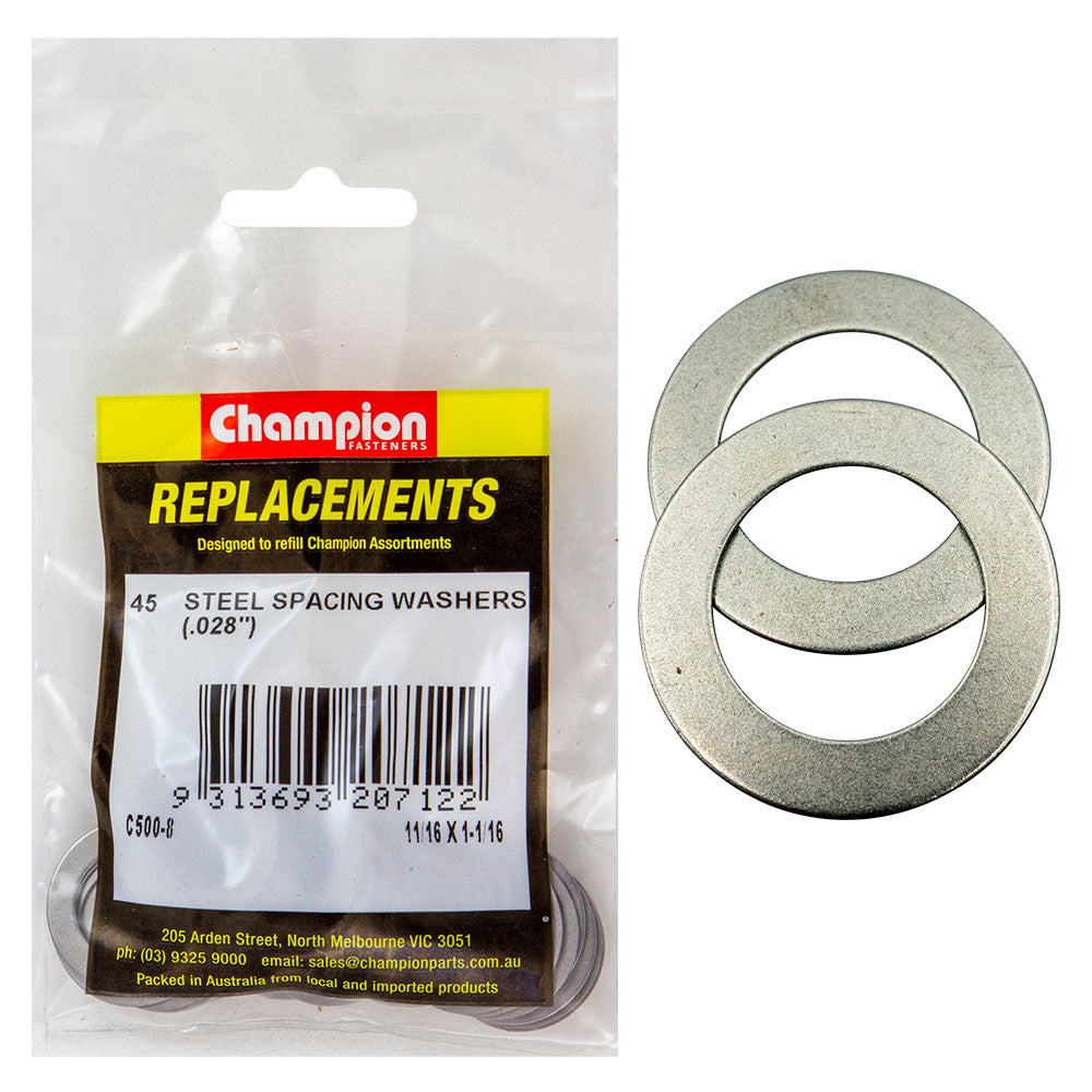 Champion 11/16 x1-1/16x1/32in(22G) Steel Spacing Washer-45pk | ISL