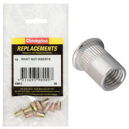 Champion M5 Steel Rivet Nut inserts -10pk | ISL
