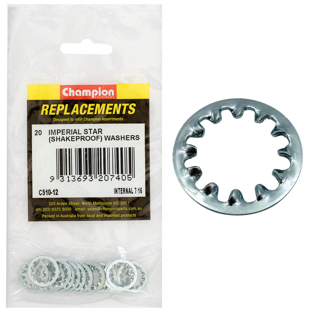 Champion 7/16in internal Star Washer -20pk | ISL