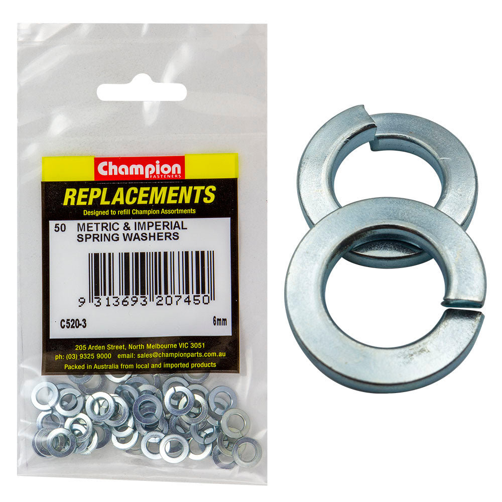 Champion 6mm Flat Section Spring Washer -50pk | ISL